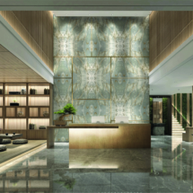 3d render of luxury hotel lobby and reception