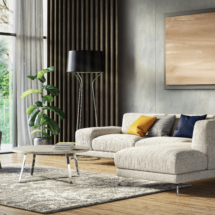 Modern scandinavian living room interior - 3d render