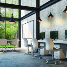 Loft style office 3d rendering image
