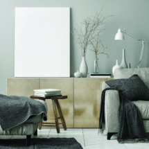 Mock up poster in living room