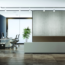 Contemporary office reception area with copy space