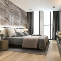 3d rendering luxury and modern living room with good design leather sofa