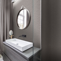 Bathroom with shower and basin