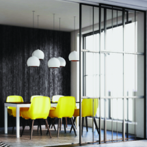 Dark wooden dining room side